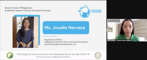 PCEPSDI Programme Officer, Ms. Jouelle Nerveza, who also shared how NELP-GCP can be upscaled and promoted by product and service providers, and institutional and general consumers.